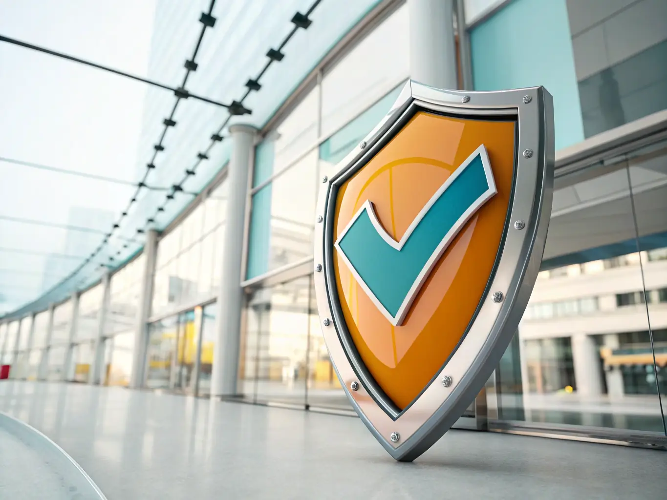 A shield icon superimposed over a digital landscape, representing the protection of online reputation through proactive management.